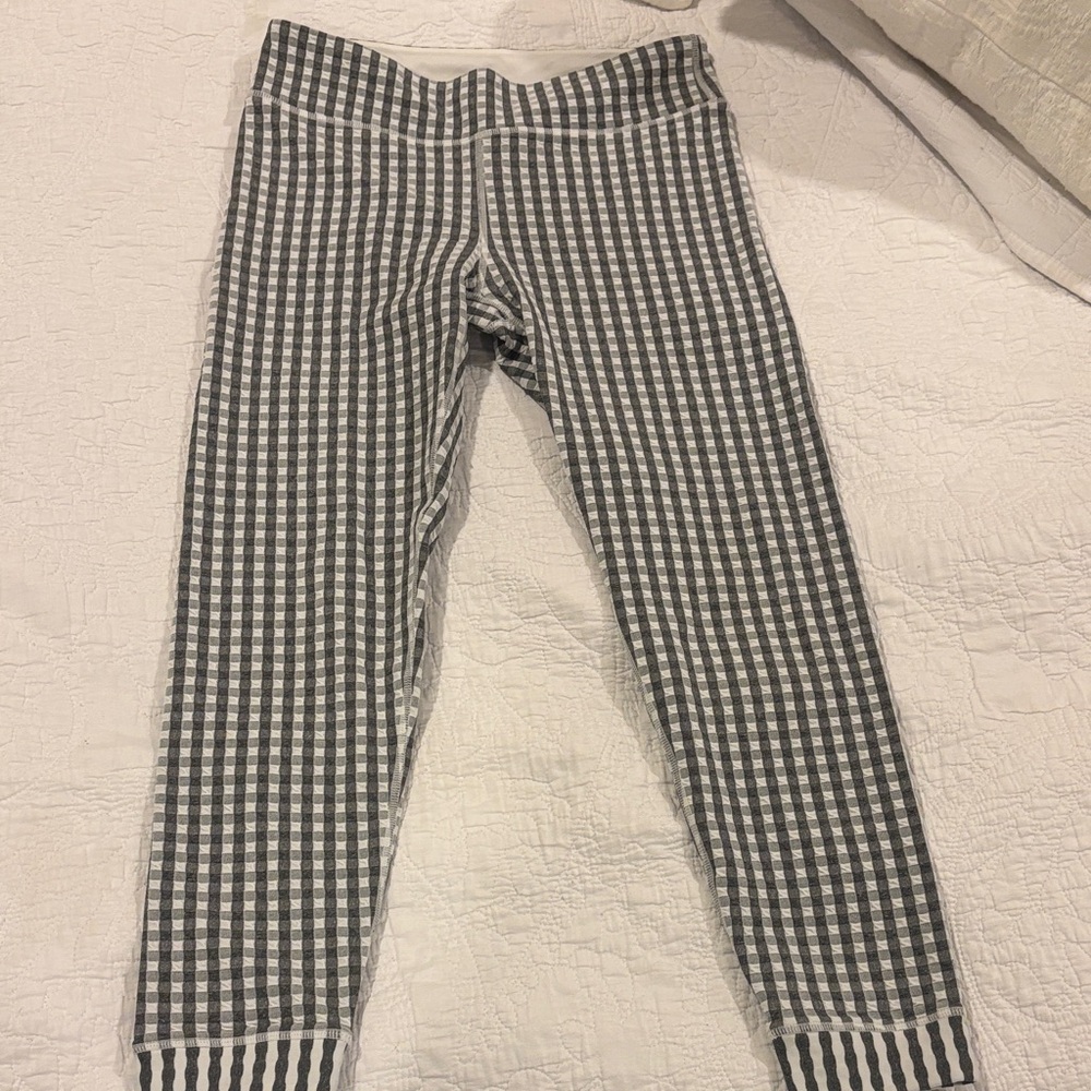 The Upside Gray and White Checkered Leggings